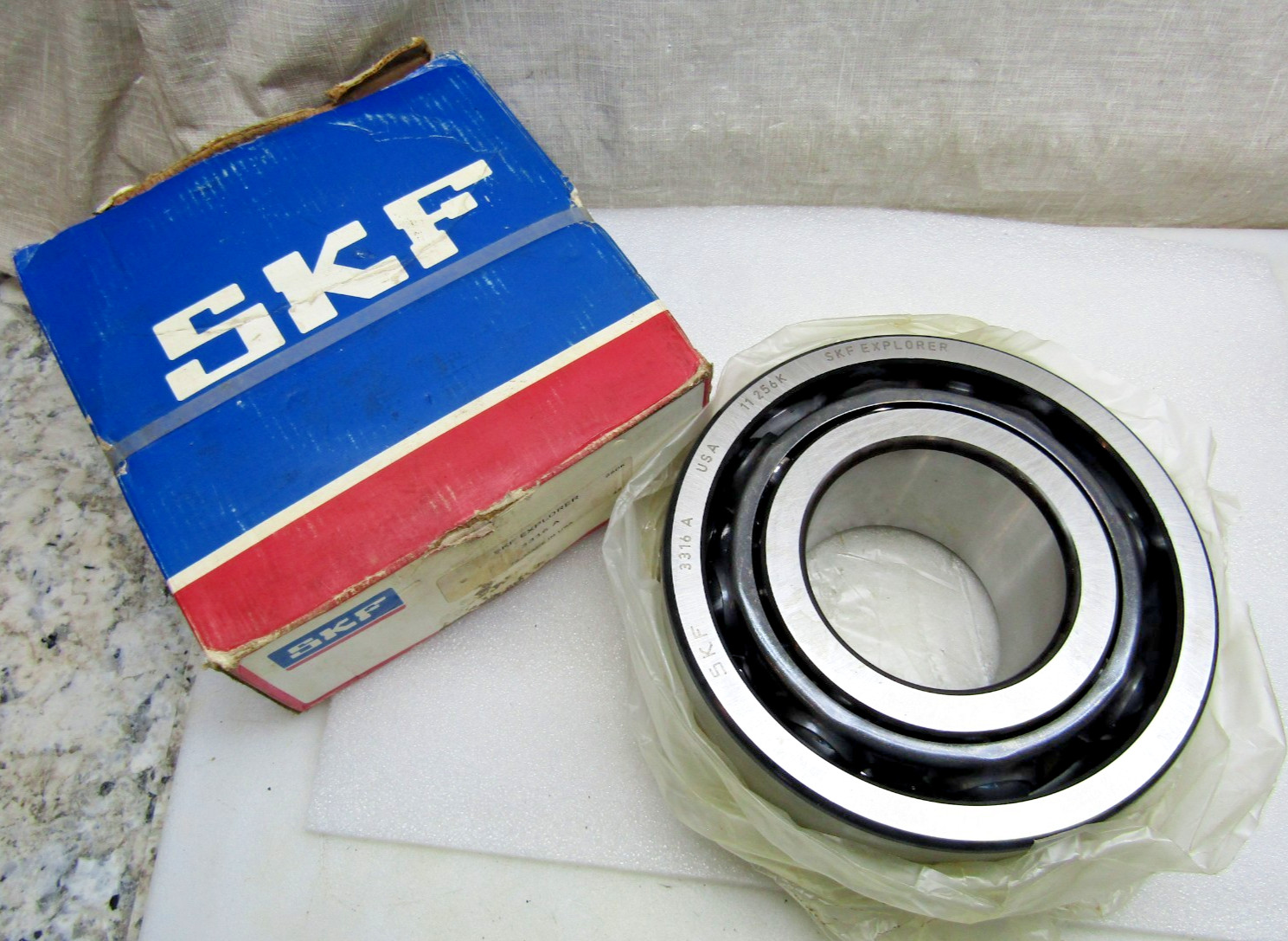 SKF 3316A 80mm X 170mm X 2-11/16″ Angular Contact Bearing Made in USA