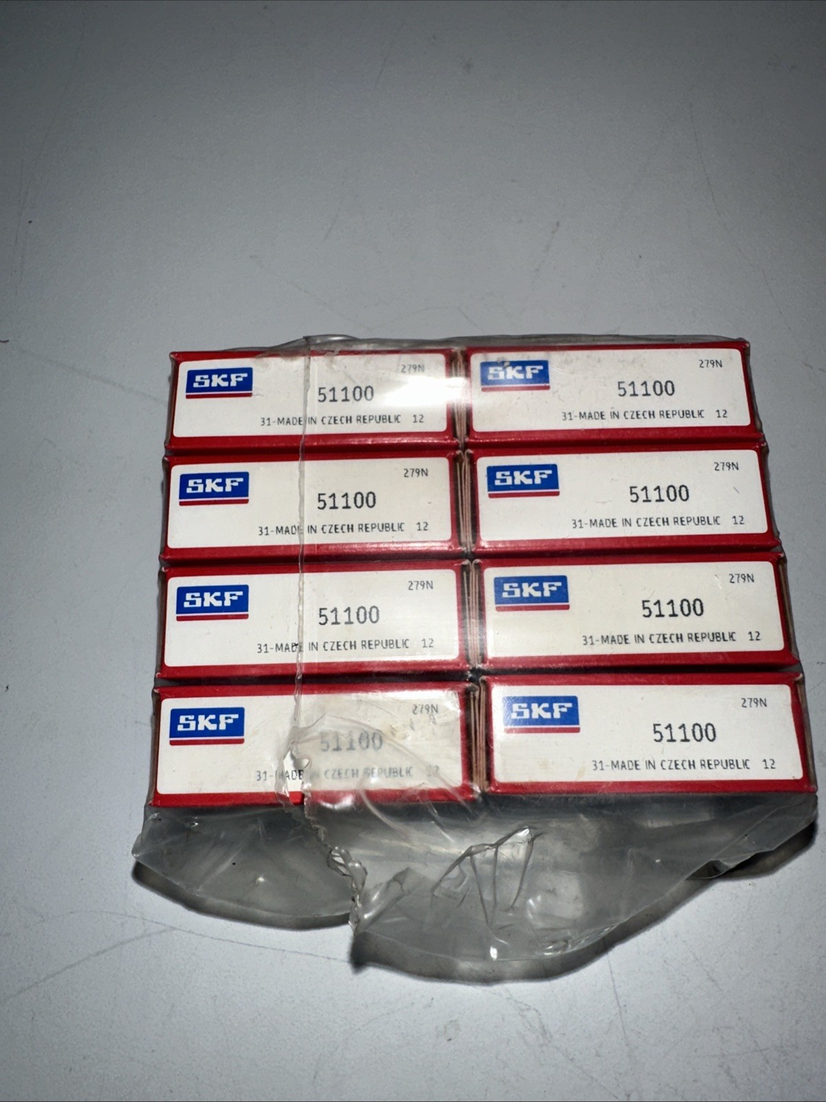 Lot Of (8) New SKF 51100 Thrust Bearing 10x24x9 (mm), new in sealed factory box
