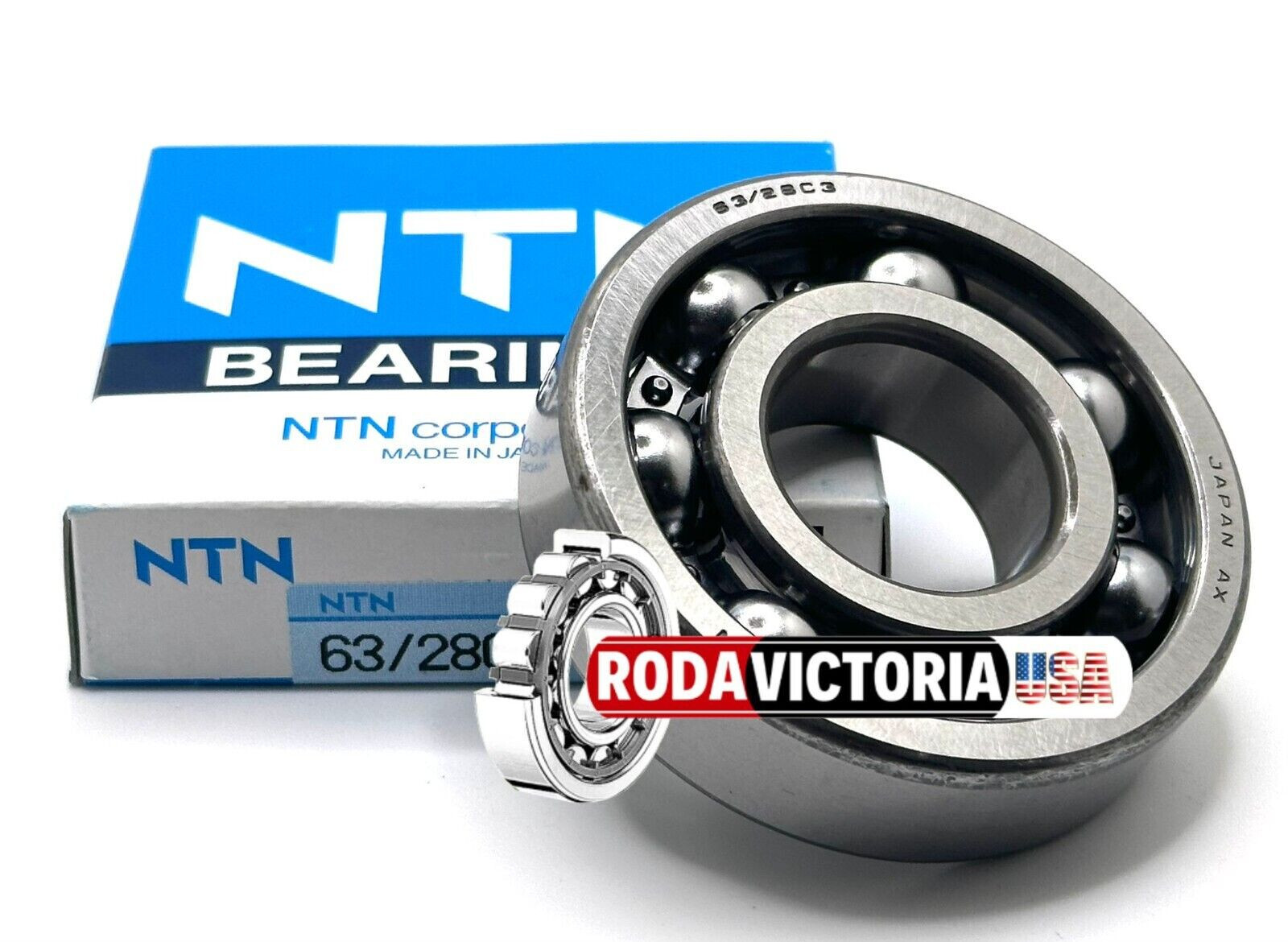 NTN JAPAN 63/28 C4 DEEP GROOVE BALL BEARING, OPEN TYPE, NO SEALS 28x68x18mm