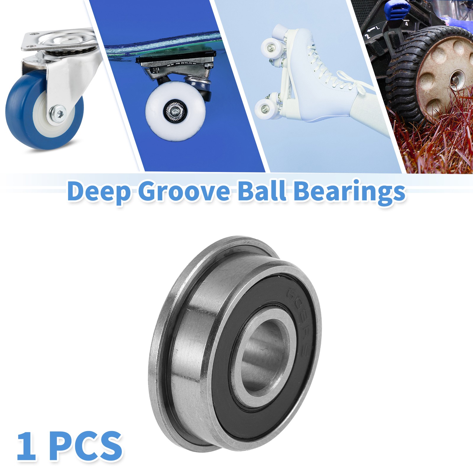 F608-2RS Deep Groove Ball Bearings 8x22x7mm 1 Pc Scooter Skateboard Wheel