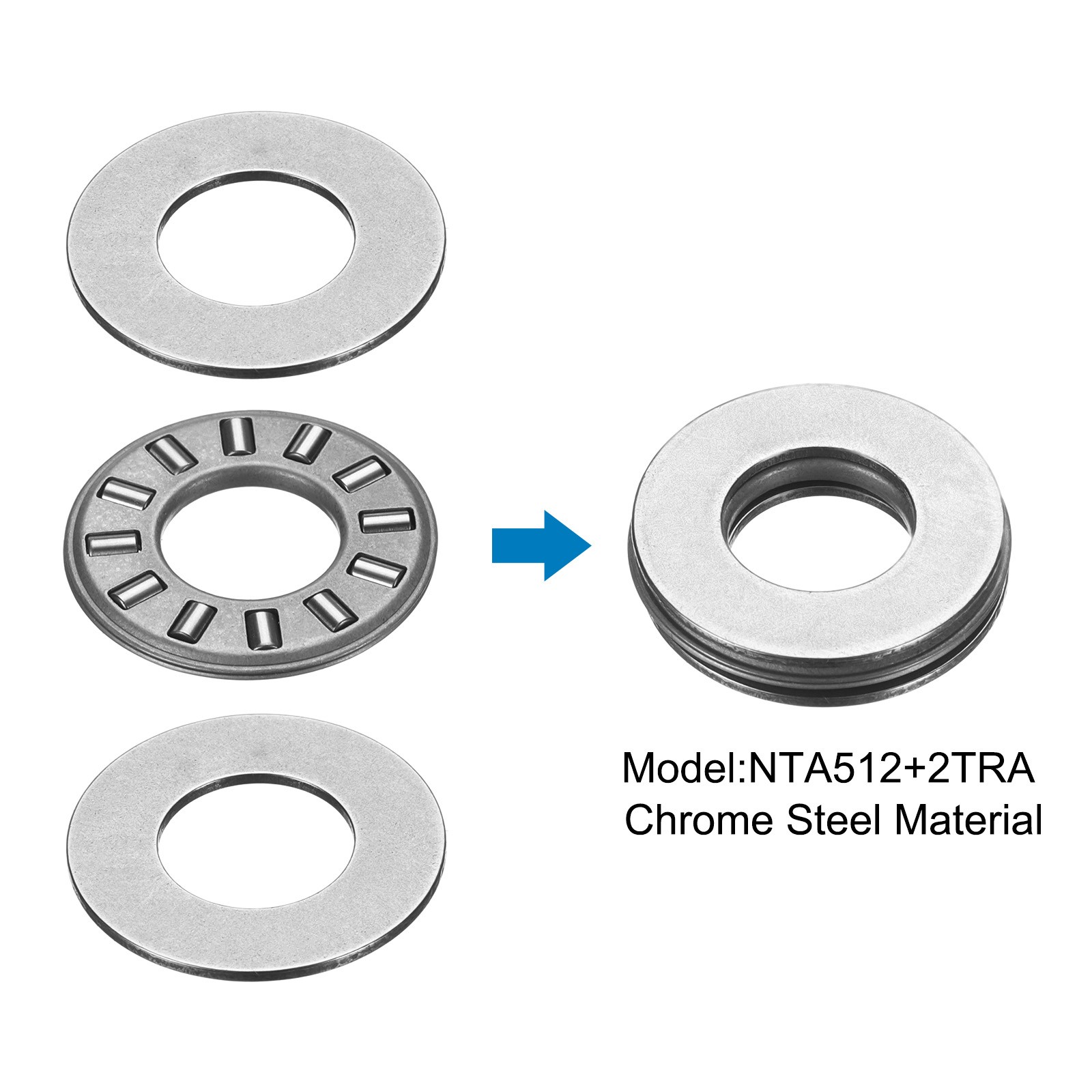 6 Sets NTA512+2TRA Thrust Needle Roller Bearings 5/16×3/4×5/64, P5 (ABEC 5)