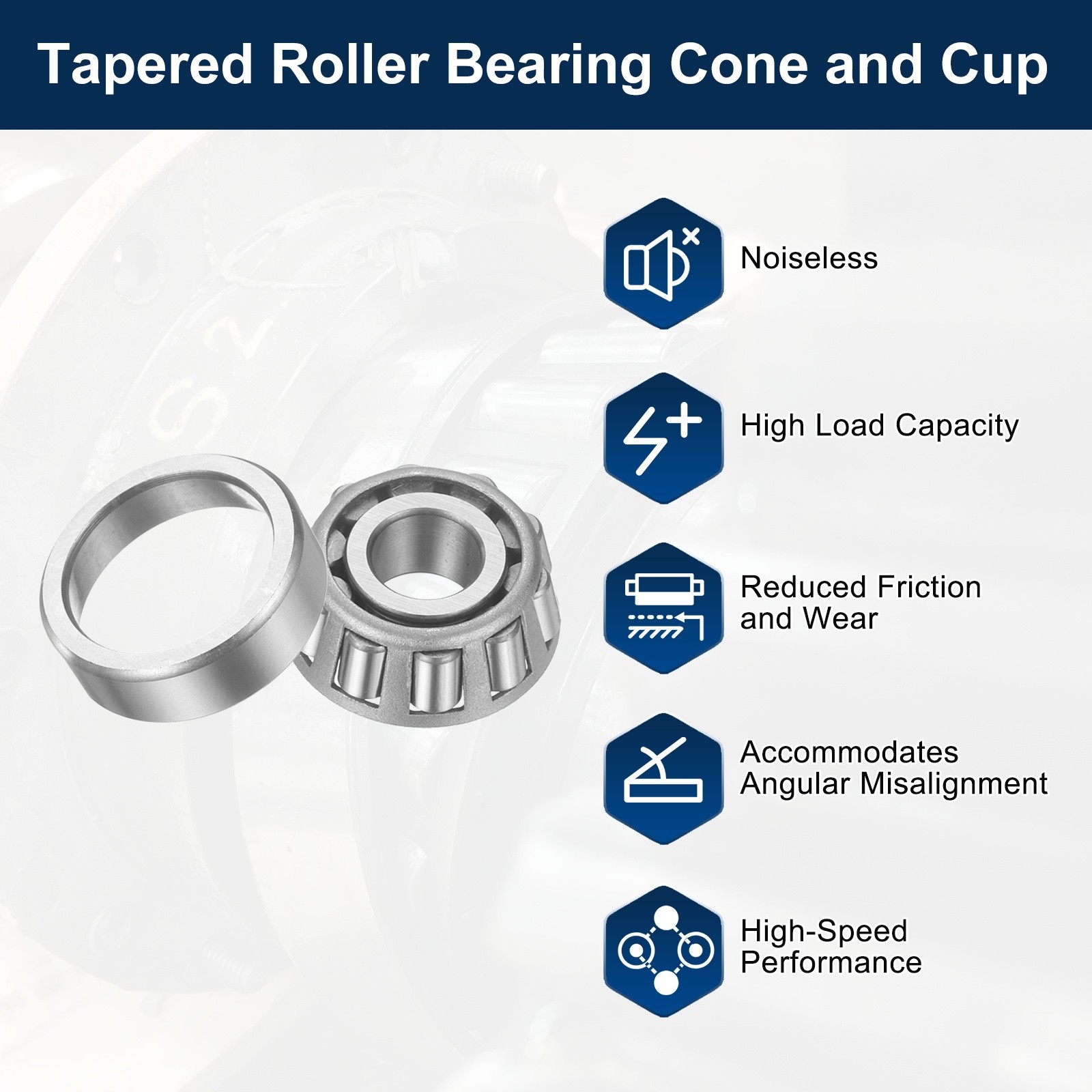 2 sets tapered roller bearings 33005 with gloves, for 25mm x 47mm OD