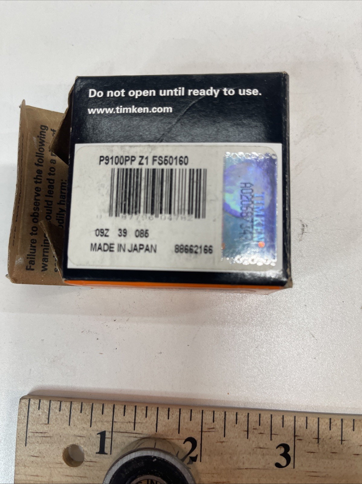 Timken Sealed Ball Bearings PN: P9100PP (Lot of Two)