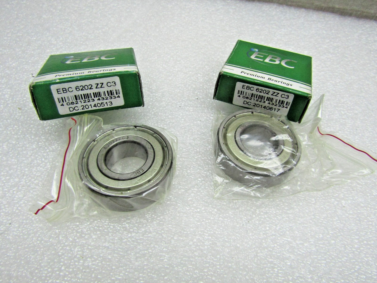 (Lot of 2) EBC 6202-ZZ C3 15mm X 35mm X 11mm Shielded Bearing