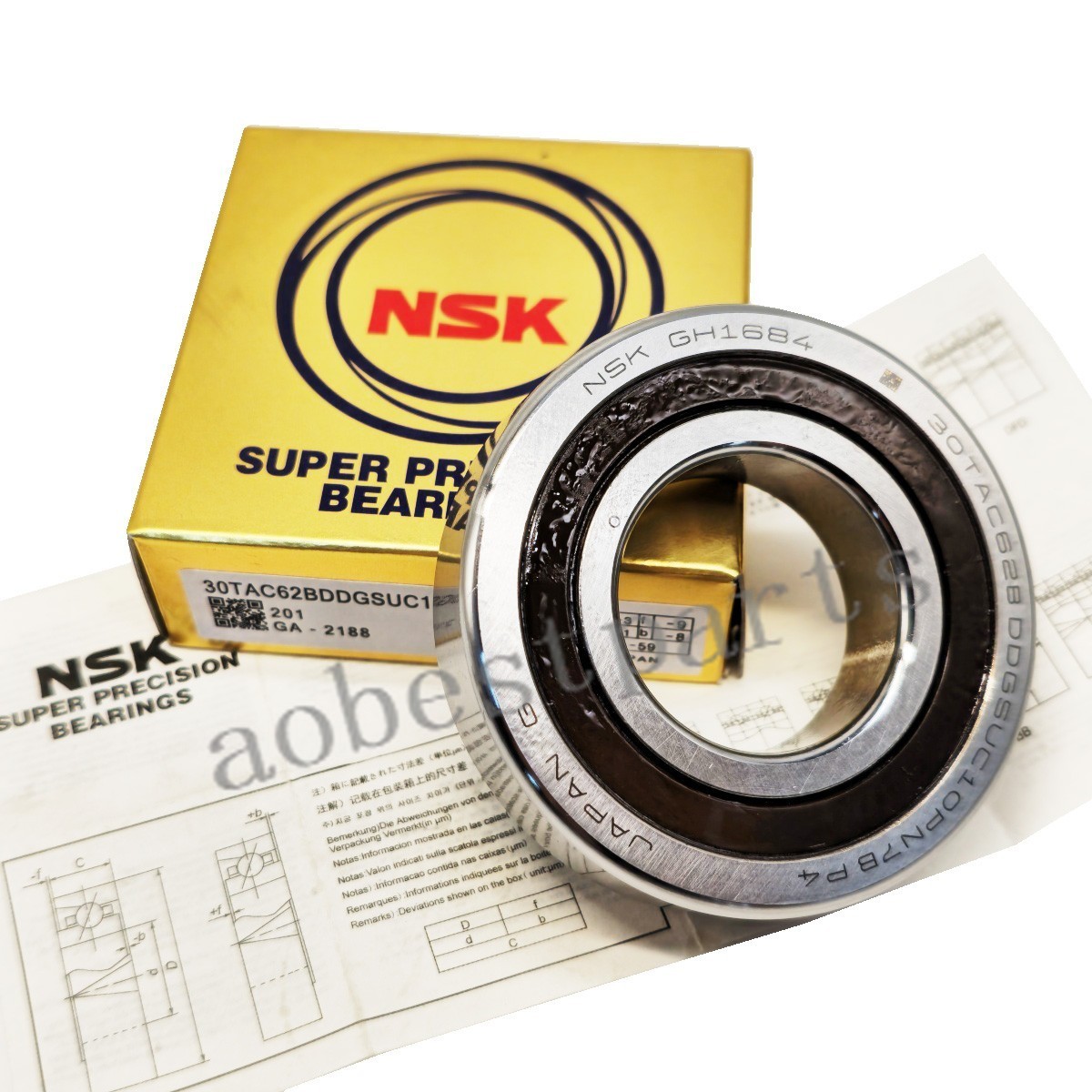 ABEC-7 Ball Screw Bearings for NSK Matched 30TAC62BDDGSUC10PN7BP4 Set of 2