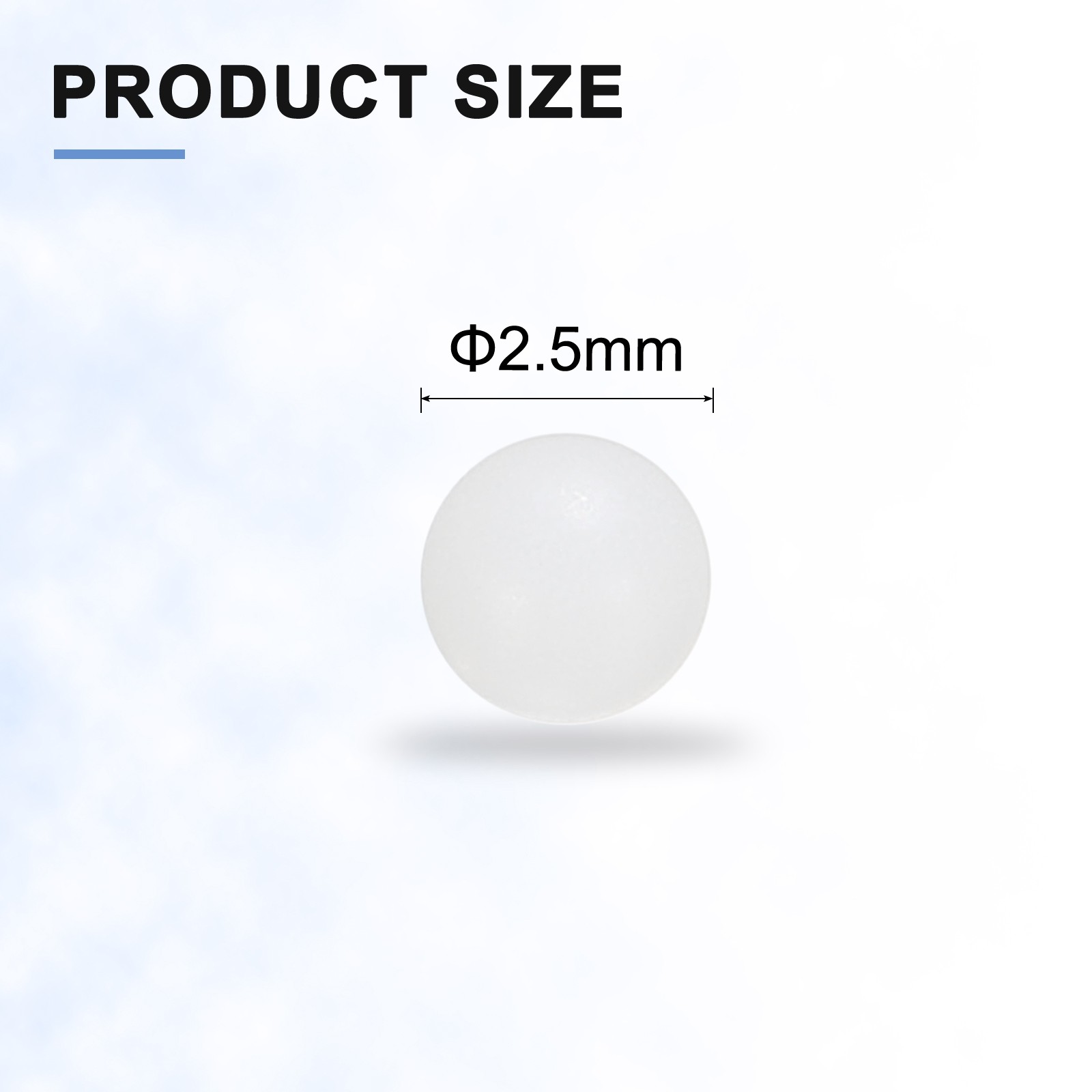 50pcs Nylon Bearing Balls 2.5mm Solid Plastic Balls G1 Precision White