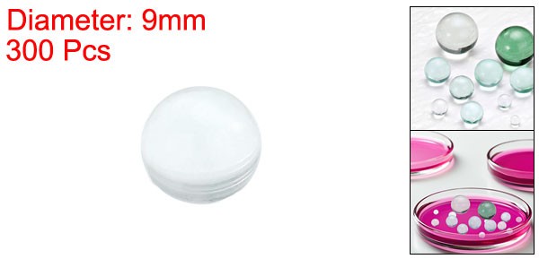 300Pcs, 9mm Lab Boiling Stones Solid Round Clear Glass Boiling Beads