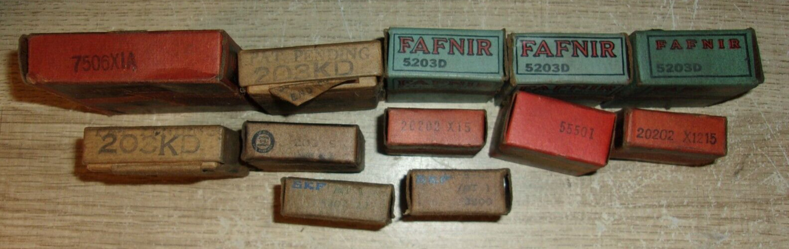 Vintage Lot of 12 MRC Fafnir SKF New Departure Ball Bearings Assorted Sizes