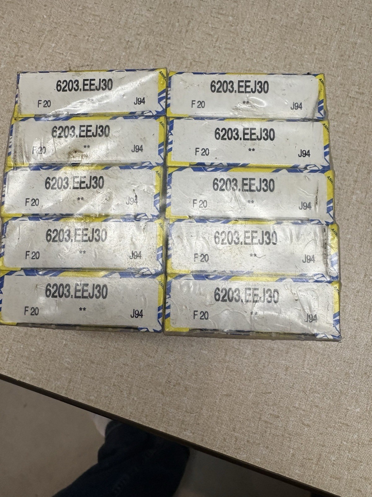 NEW SNR 6203-EEJ30 SEALED BALL BEARING. Lot Of 10