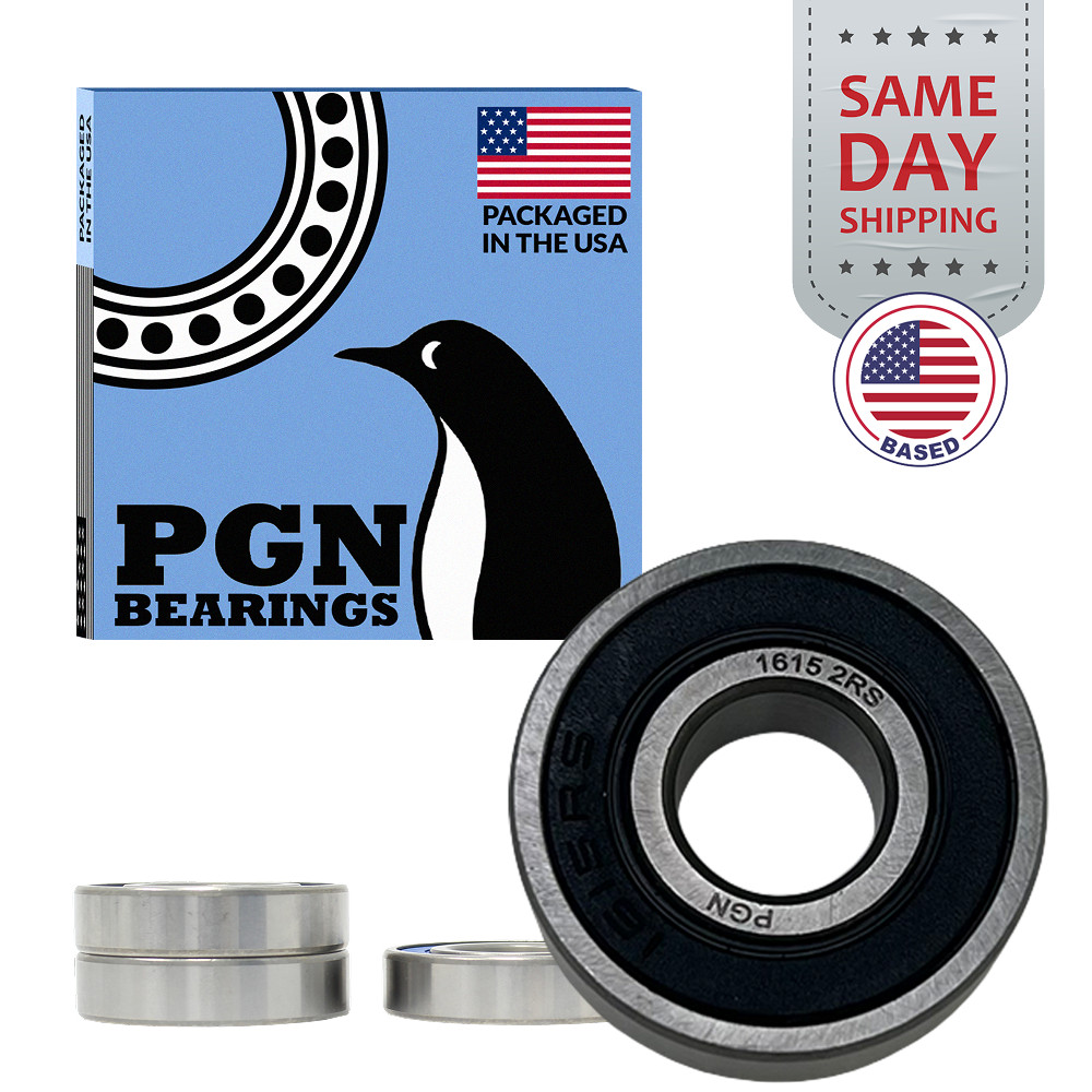 PGN (4 Pack) 1615-2RS Bearing – Lubricated Chrome Steel Sealed Ball Bearing