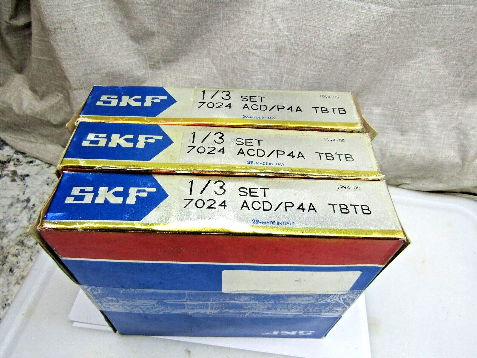 SKF 7024ACD P4A TBIB Super Precision 3 Bearing Set Matched
