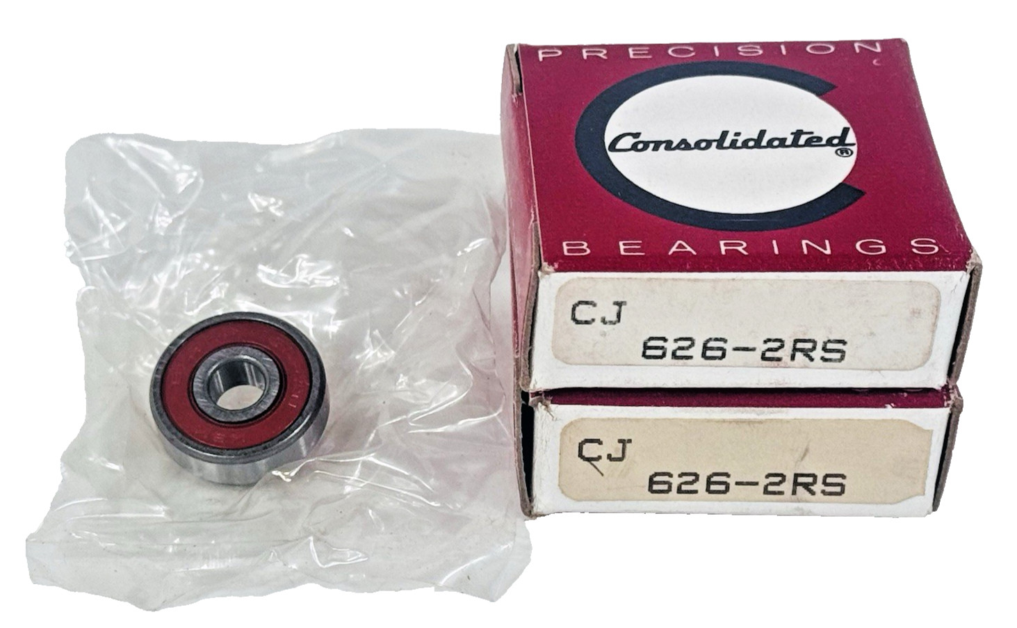 Lot of 2 each Consolidated Bearing CJ 626-2RS Miniature Precision Bearings