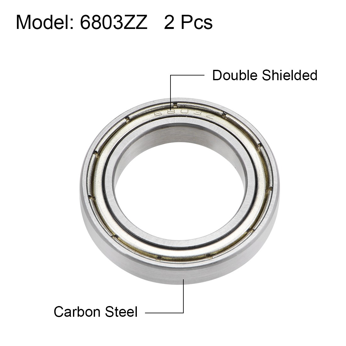 6803ZZ Deep Groove Ball Bearings Z2 17x26x5mm Double Shielded Carbon Steel 5pcs