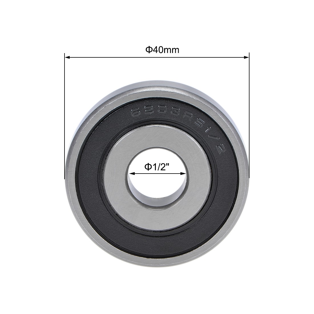 2x 6203-1/2-2RS Deep Groove Ball Bearings Double Sealed Chrome Steel Z2