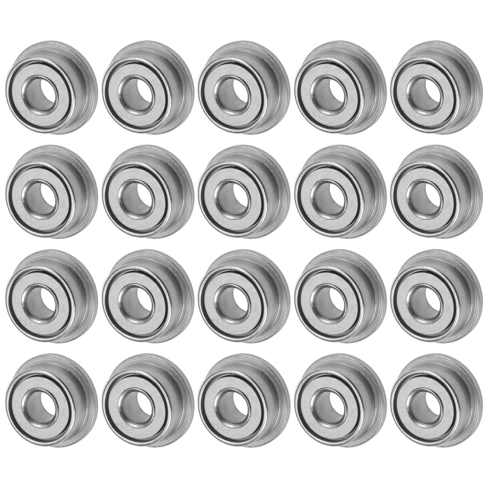 20-Pack F682ZZ Flanged Ball Bearing, 2x5x2.3mm Metal Sealed Chrome Steel