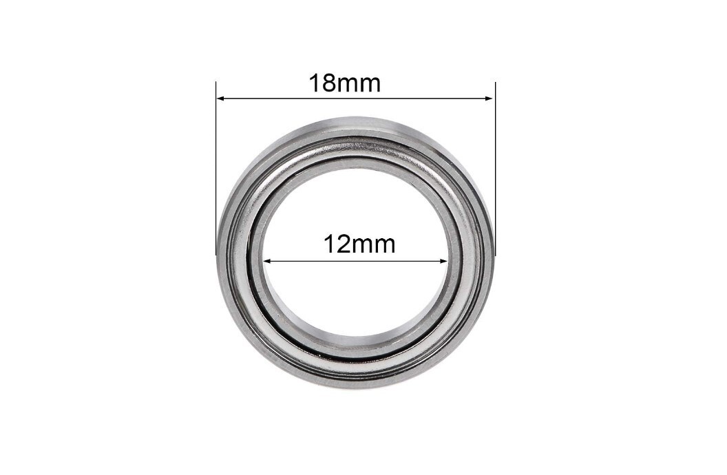 10pc 6701ZZ Deep Groove Ball Bearings, Chrome Steel Z2 Double Metal, 12x 18x 4mm