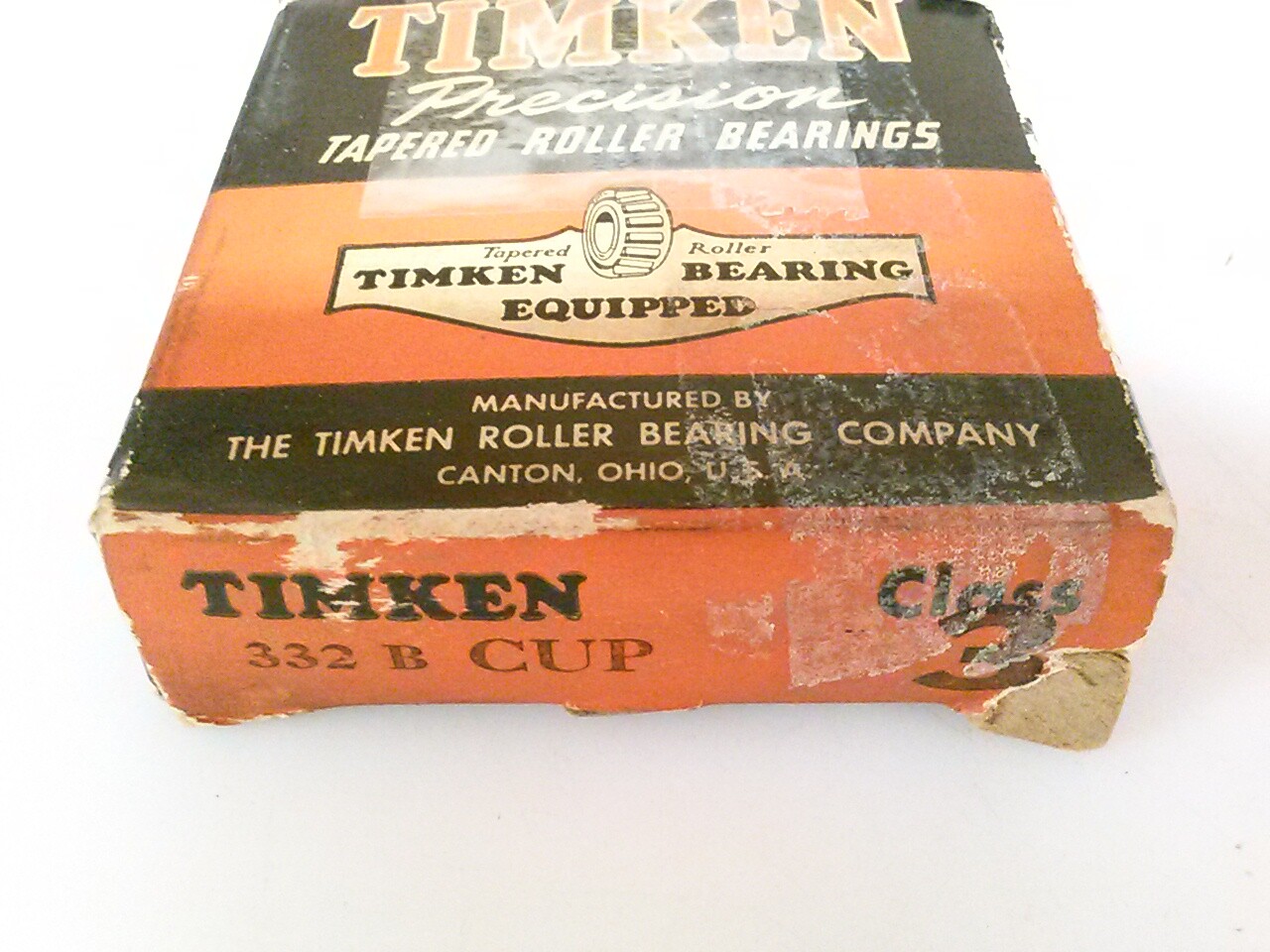 Timken 332B-30000 high precision class 3 bearing cup, made in USA.