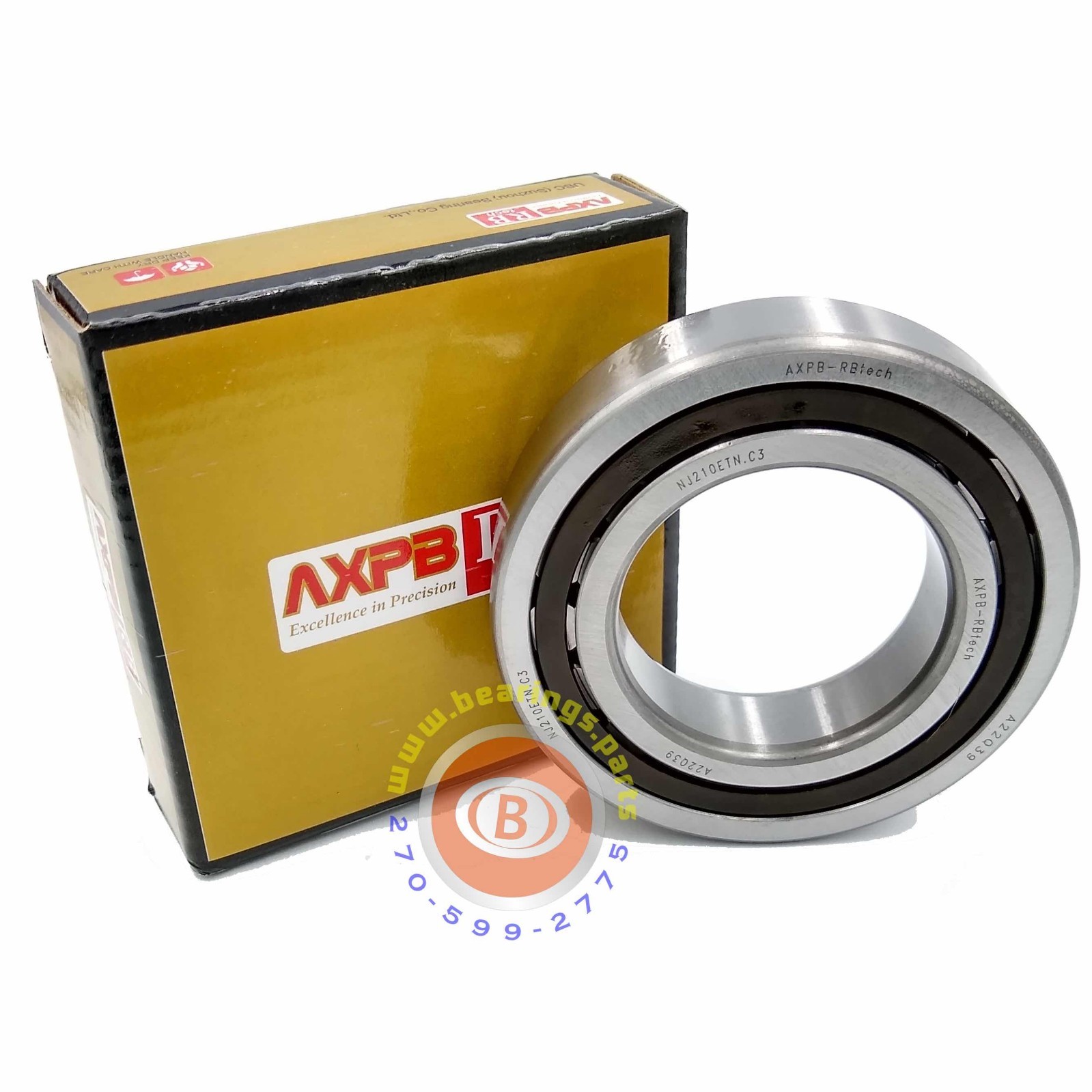 AXPB/RBTech Cylindrical Roller Bearing NJ210ET C3