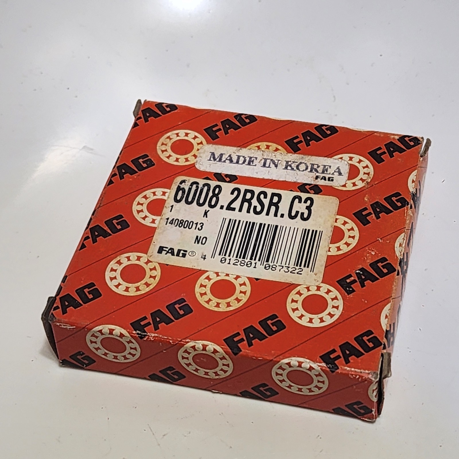 2pcs) 6008 2RS C3 / 6008 2RSR C3 FAG Radial/Deep Groove Ball Bearing 40x68x15mm