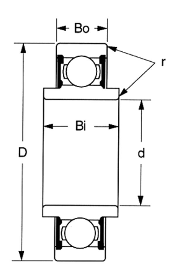 88503 Single Row Extended Race Ball Bearing Rubber Sealed WJB
