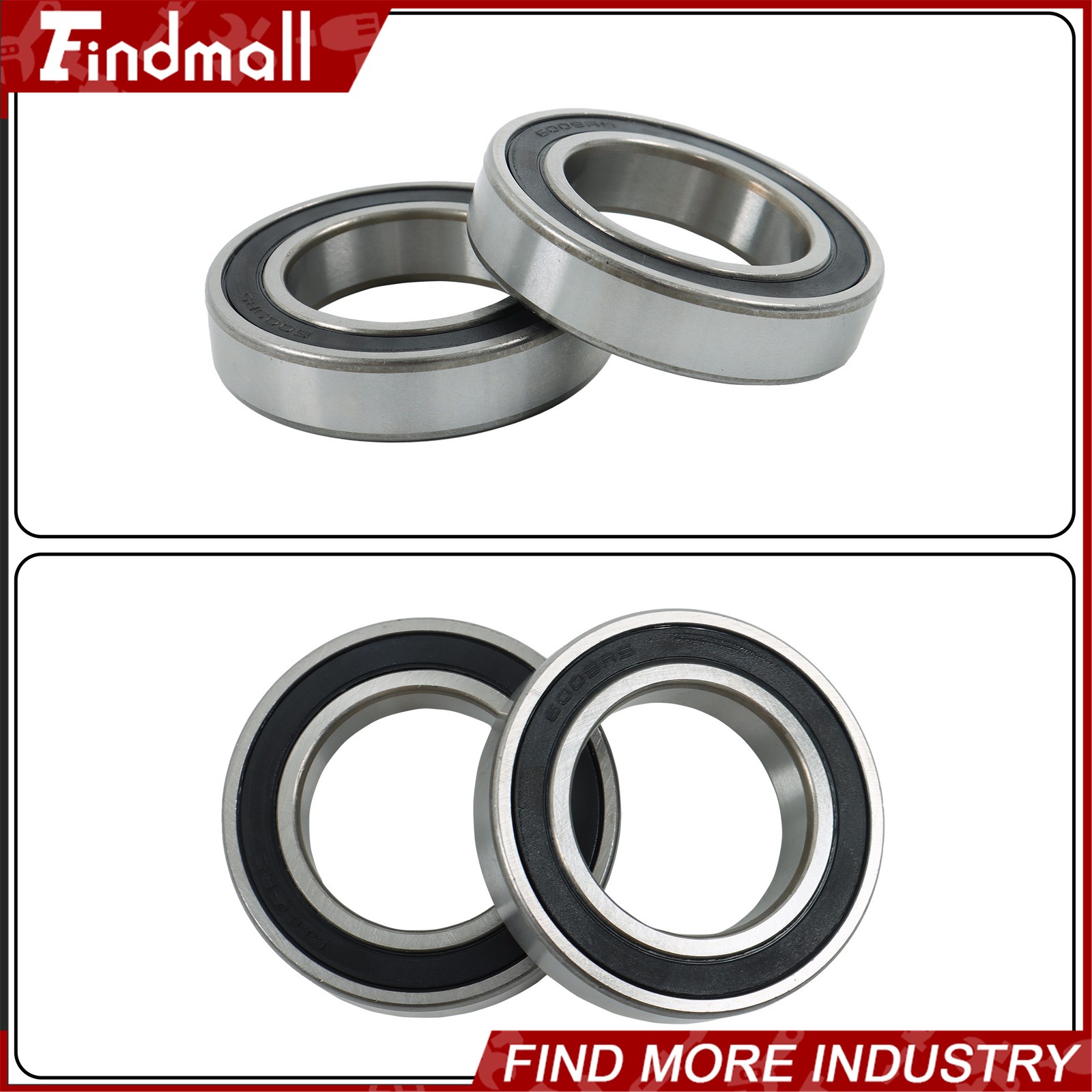 Findmall 6009-2RS Deep Groove Bearings 10 Pack 45x75x16mm Pre-Lubed Sealed