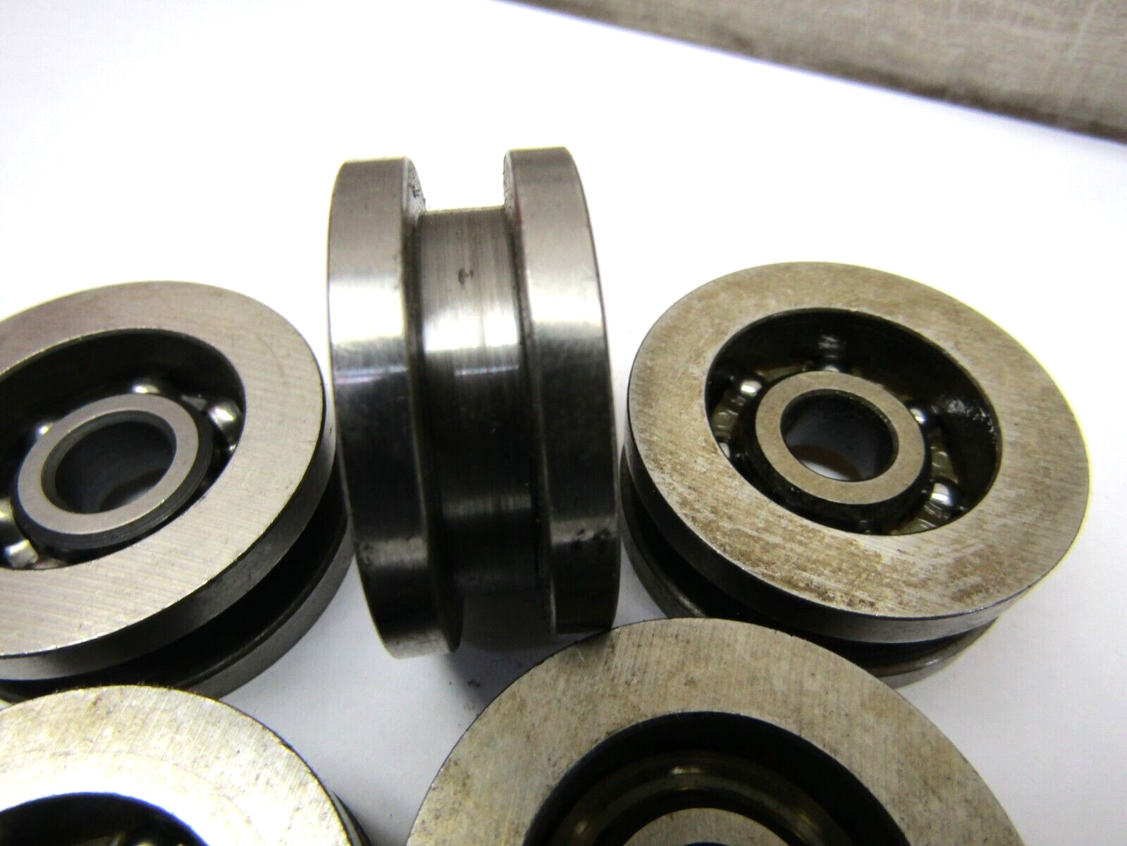 (Lot of 5) Square Groove Track Roller Bearing, Wheel, 3/8″ ID x 1.5″ OD .625″ W