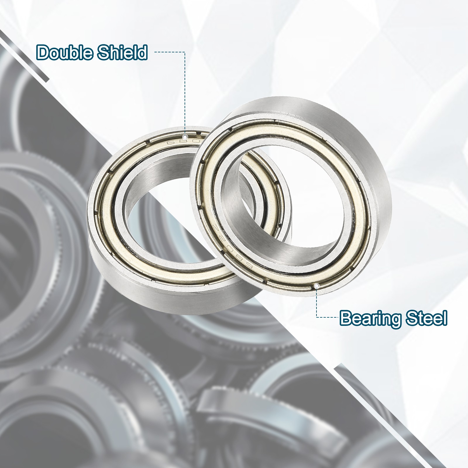 20 Pcs 6802ZZ Deep Groove Ball Bearings, 15x24x5mm Double Shield Bearing