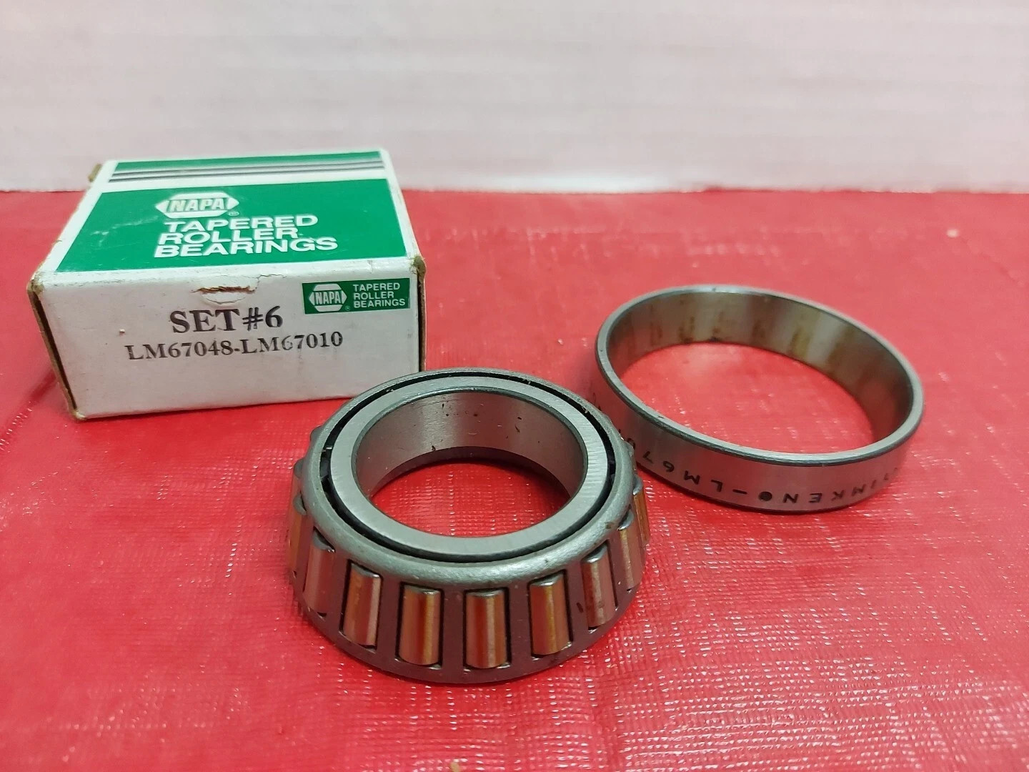 Napa Timken Set 6 Tapered Roller Bearing(Cone) Race(Cup) LM67010 LM67048