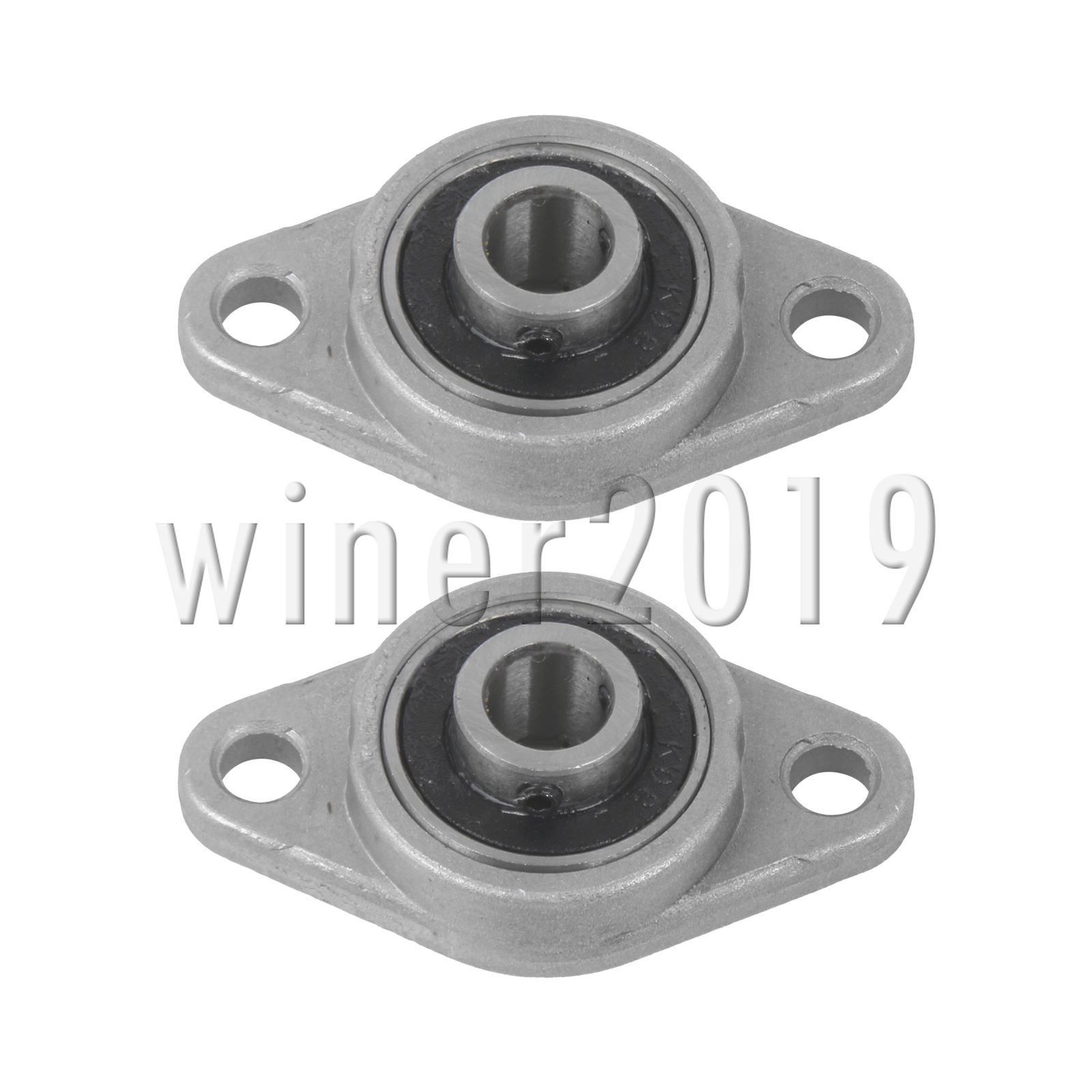 Zinc Alloy Flanged Mounted Pillow Block Bearings KFL08 8mm Bore Silver Pack of 2