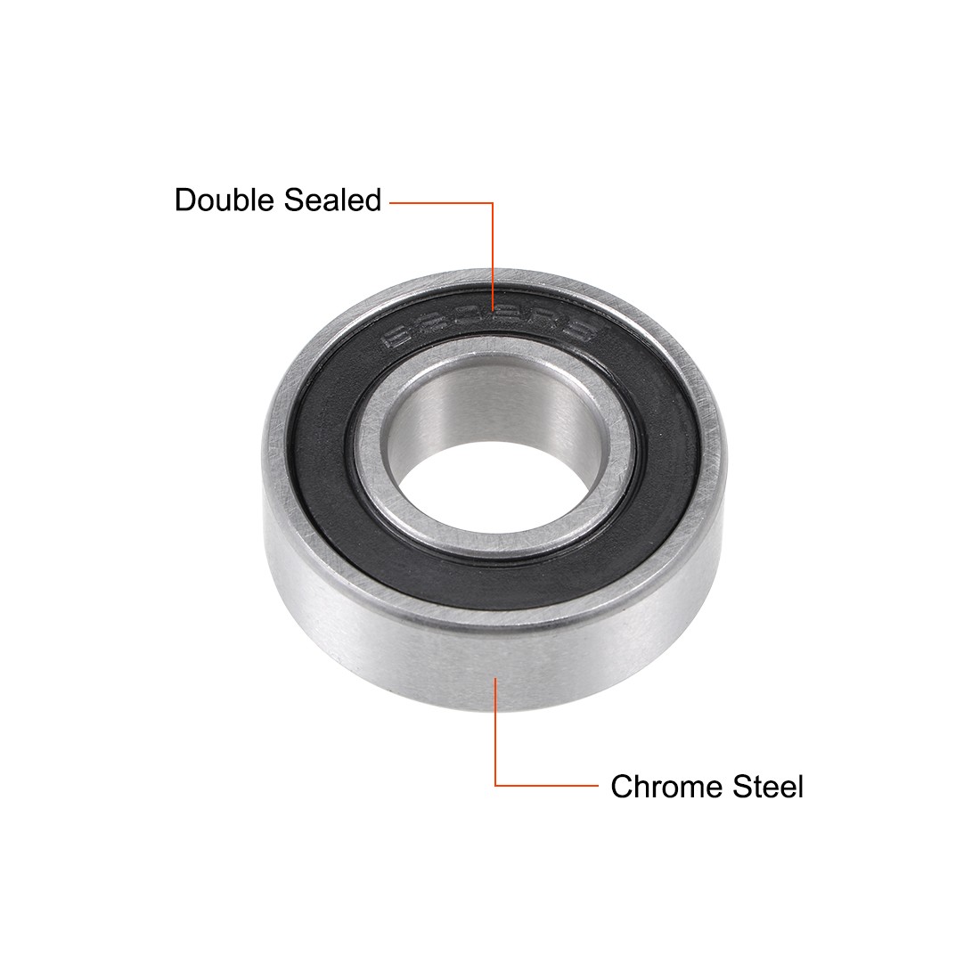 6202-16-2RS Radial Ball Bearing 16x35x11mm Sealed Chrome Z2 2pcs
