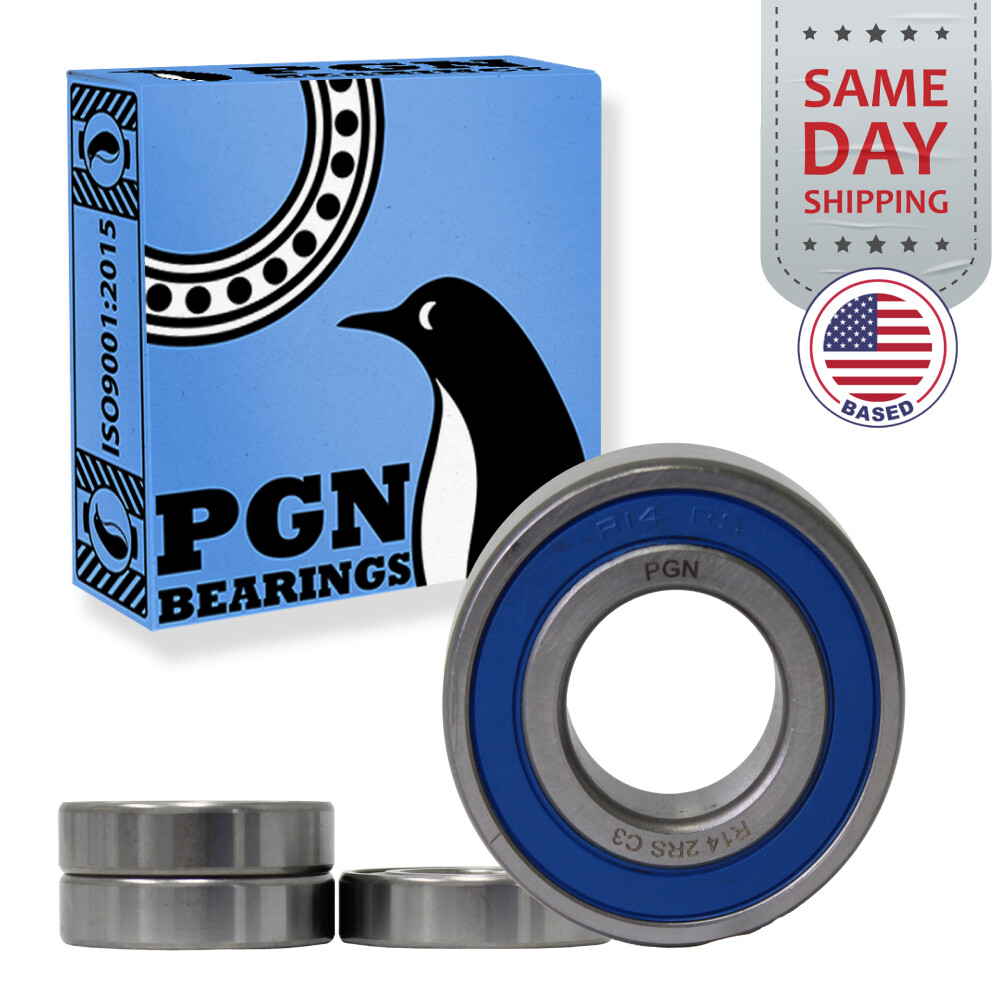 (4) R14-2RS Premium Rubber Seal Ball Bearing C3, 7/8″x1-7/8″x1/2″, R14rs