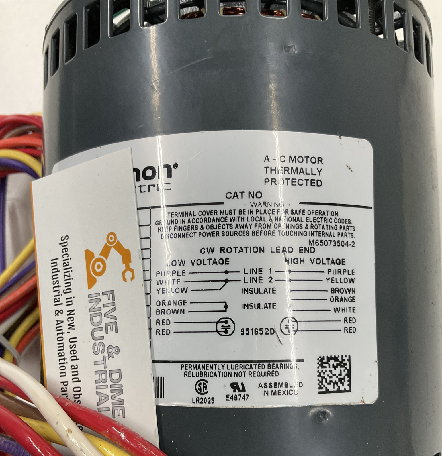 Marathon 48Y Frame 3/4 HP Industrial Motor 1075 RPM 120 / 205-240 Vac