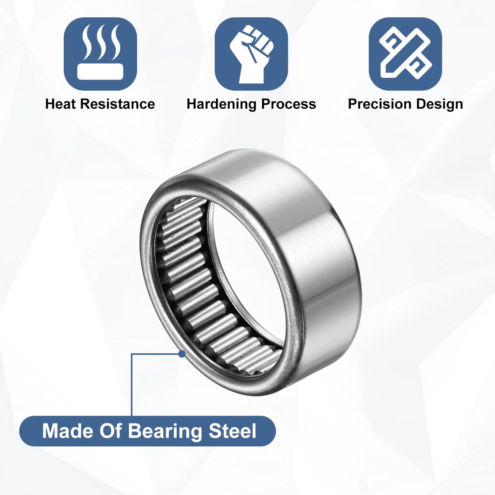 4pcs B168 1″x1-1/4″x1/2″ Roller Bearings for Chrome Steel Open