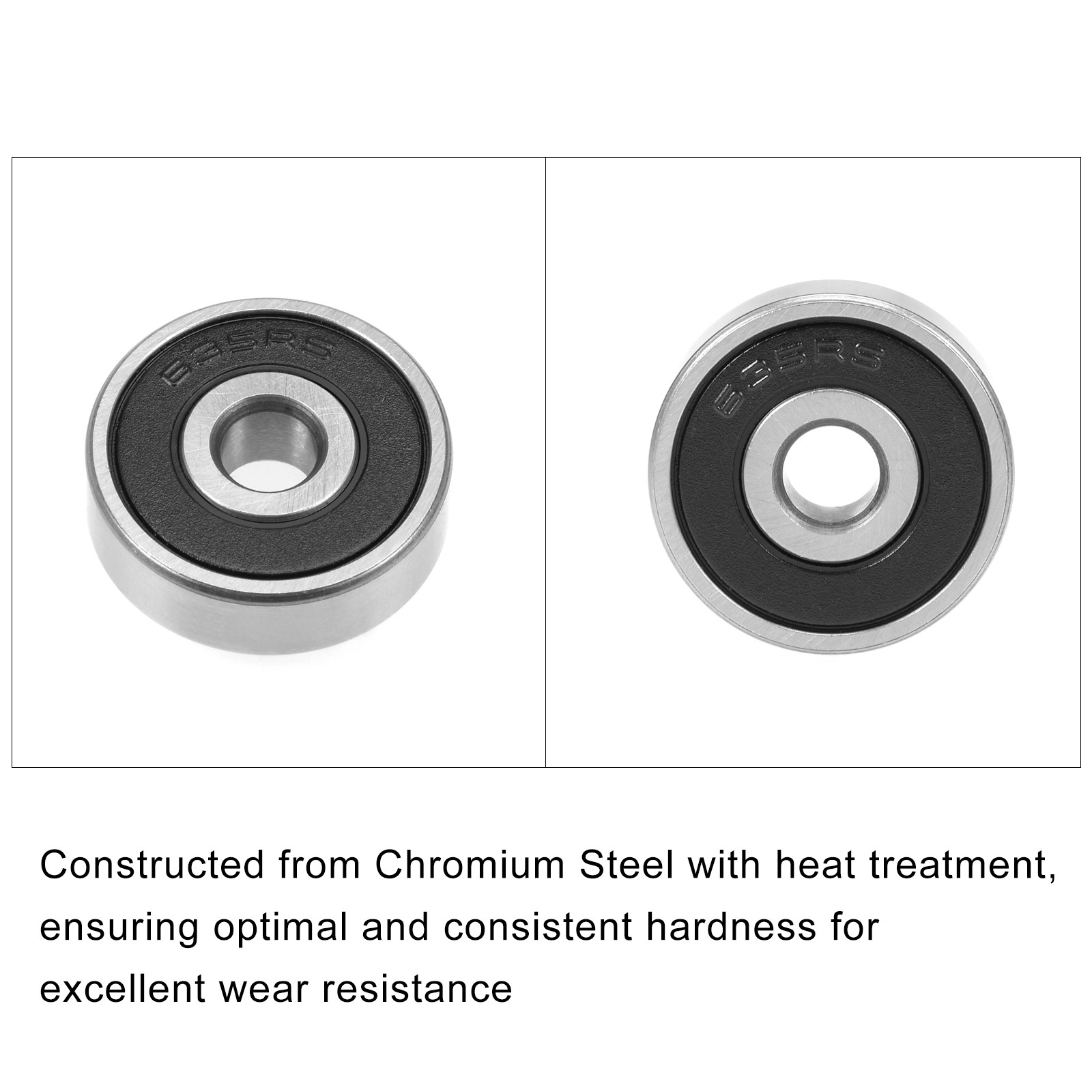 Deep Groove Ball Bearing 635-2RS 5mmx19mmx6mm 2Pcs Chromium Steel Double Sealed