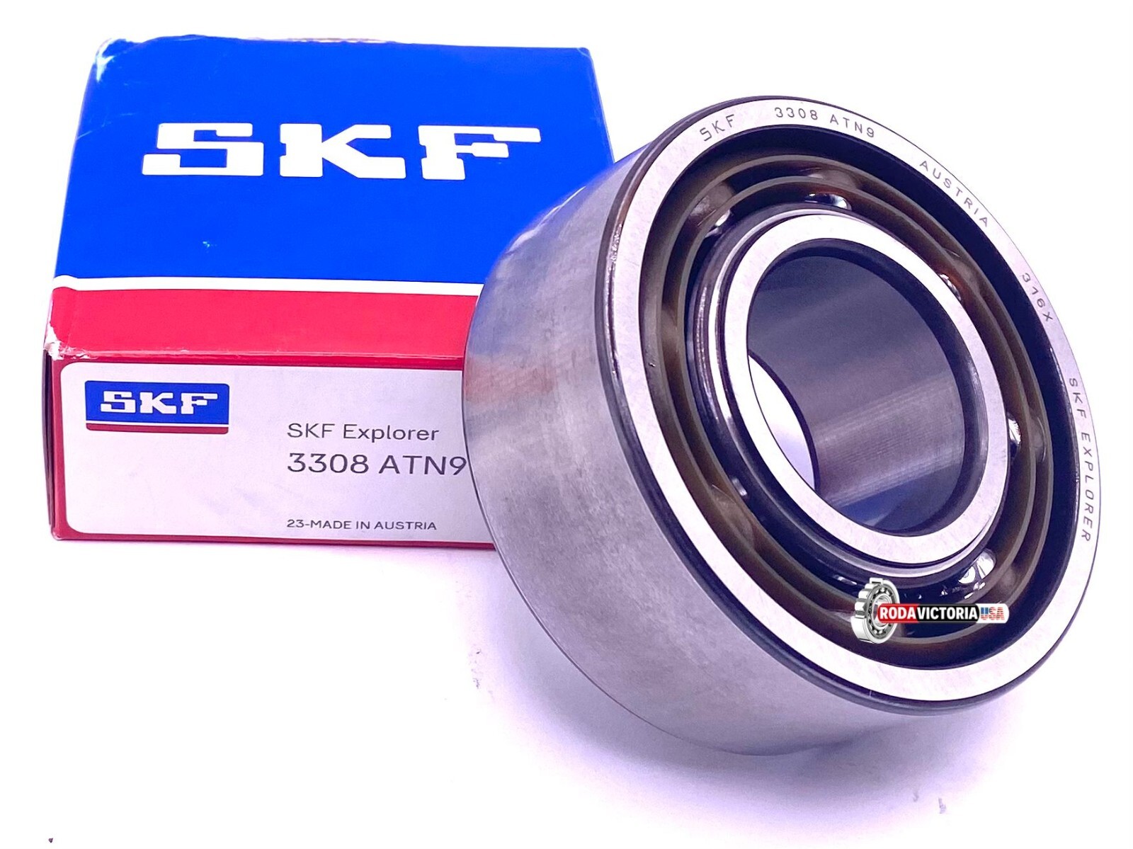 SKF 3308 ATN9 C3 Angular Contact Ball Bearing Double Row, No Seals 40x90x36.5 mm