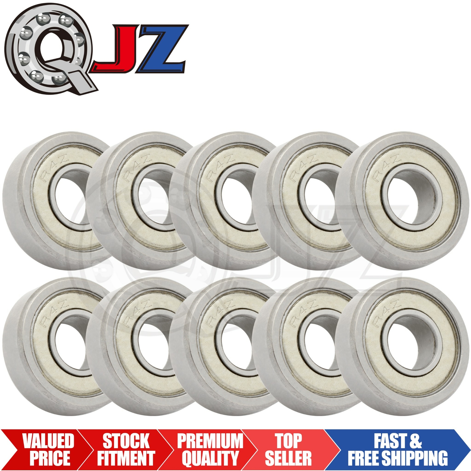 [Qty.10] R4-ZZ Miniature Radial Ball Bearing [0.25″ Bore x 0.625″ OD x 0.196″ W]