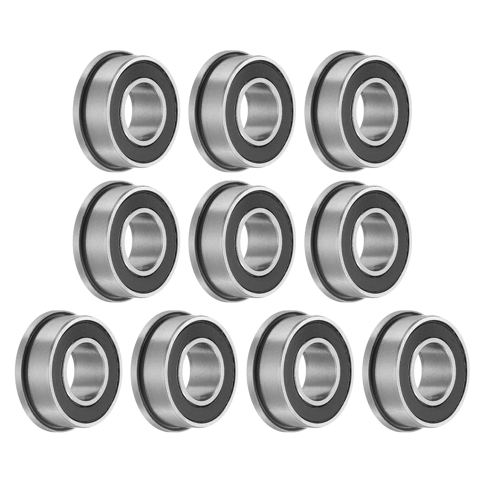 10pcs FR188-2RS Flanged Ball Bearing 1/4 x 1/2 x 3/16 Chrome Steel Rubber Seals