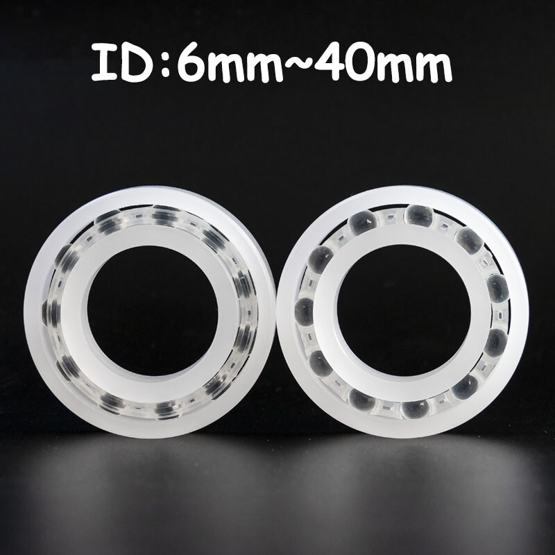 PP Plastic Ball Bearing ID 6-40mm Polypropylene Corrosion Resistance Waterproof