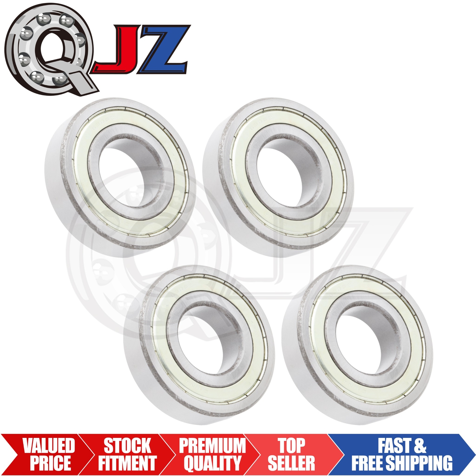 [Qty.4] New 6308-ZZ Radial/Deep Groove Ball Bearing [40mm ID x 90mm OD x 23mm W]