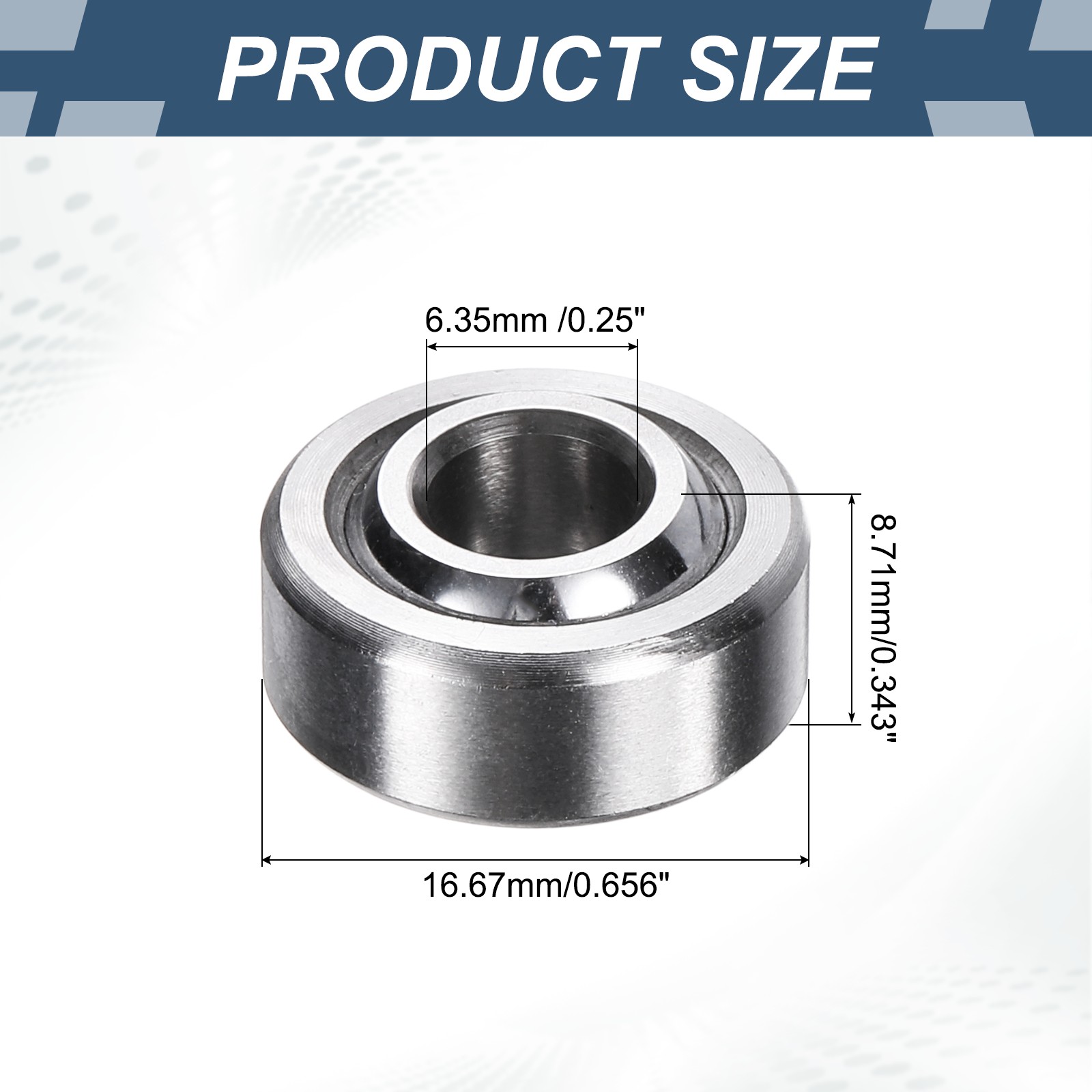 2 Pcs COM4T Spherical Plain Bearing 1/4″ x 21/32″ x 11/32″ Bearing