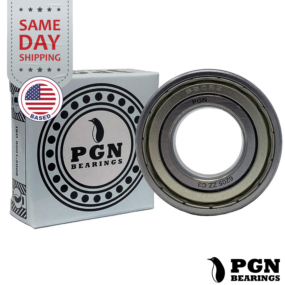 (100) 6205-ZZ Premium Metal Shield Ball Bearing C3 EMQ, 25x52x15, 6205 ZZ 6205z