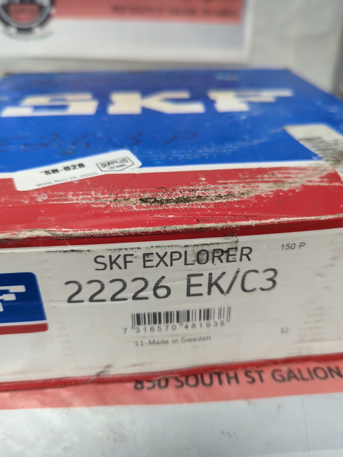 SKF,22226 EK/C3,SPHERICAL ROLLER BEARING NOS
