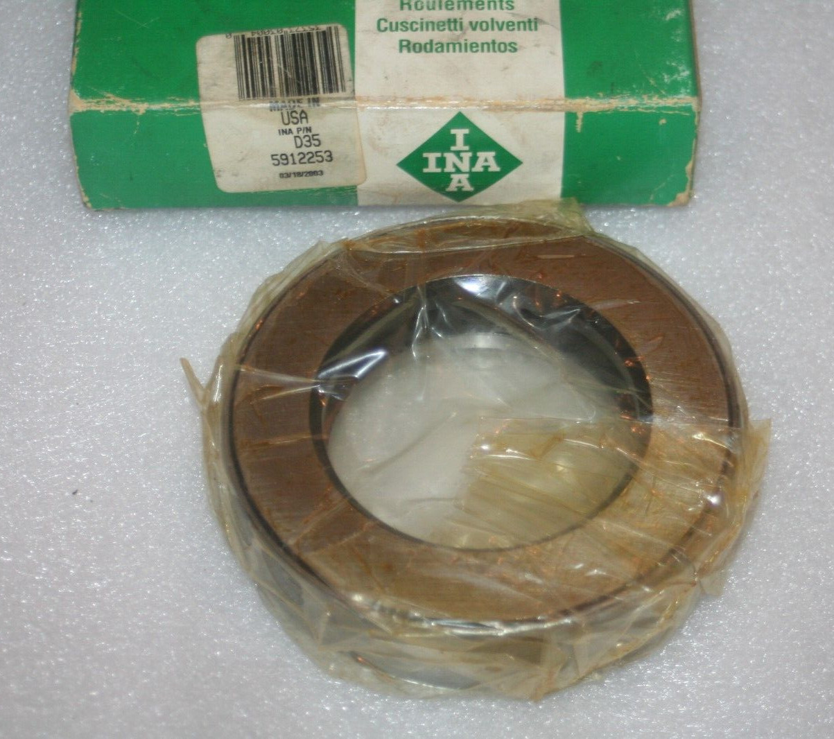 INA D35 Thrust Bearing ID 2 5/8, OD 4 3/8, Width 1″, 5912253 * NEW *