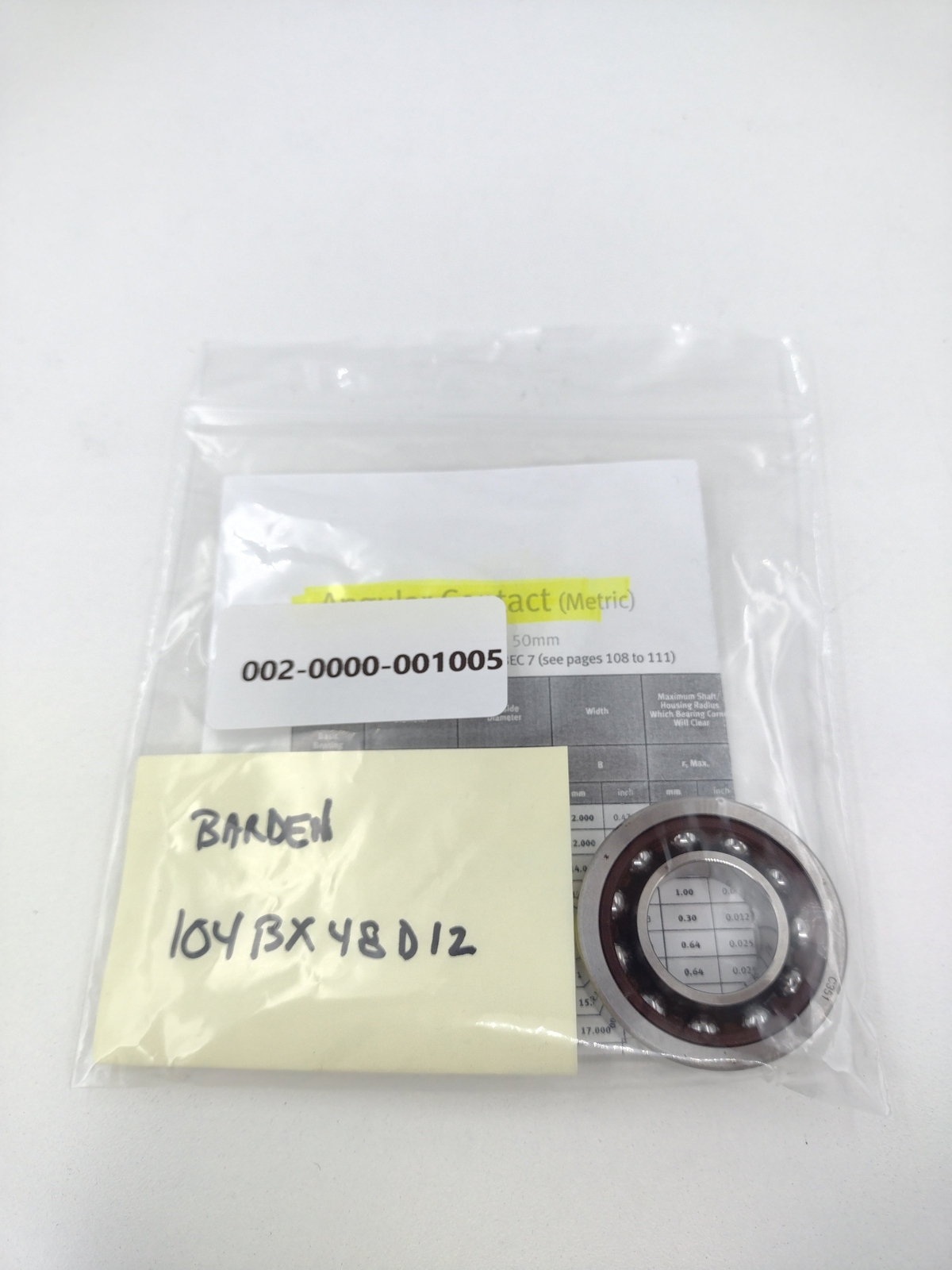 Barden 104BX48D12 Angle Contact Bearing