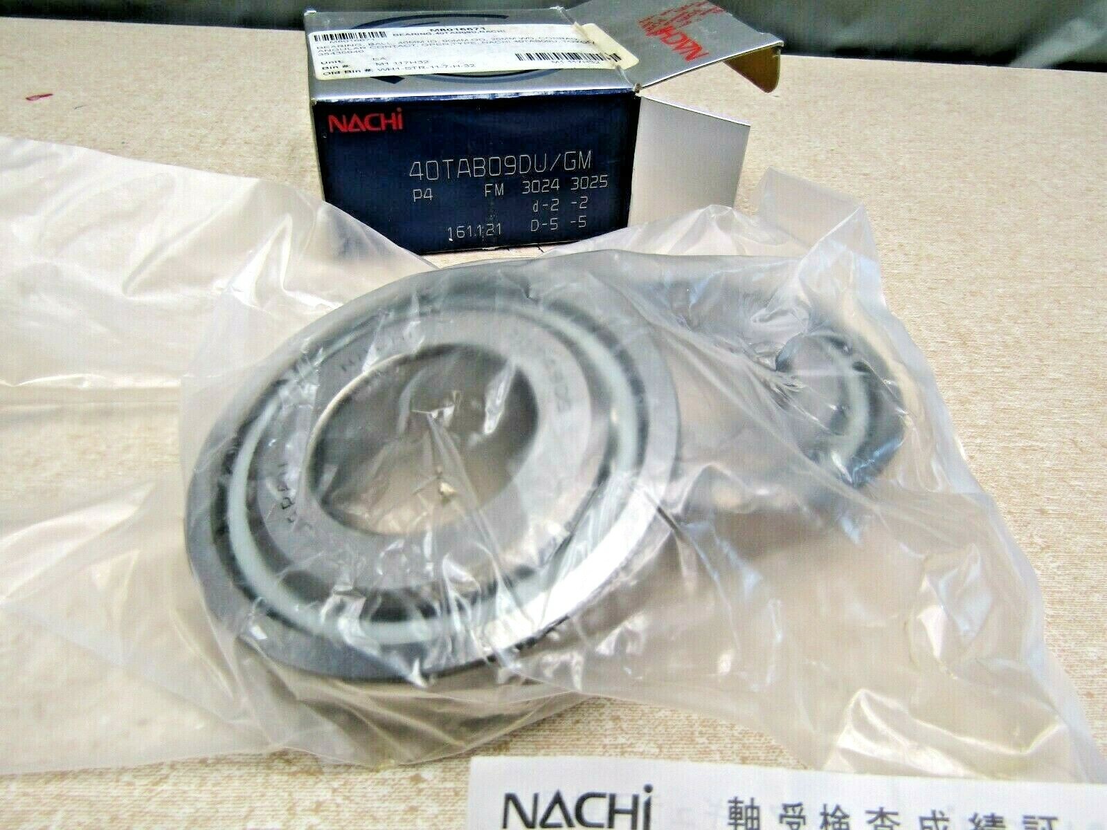 Nachi 40TAB09DU/GMP4 40mm X 90mm X 40mm Precision Bearing Matched 2pc Set