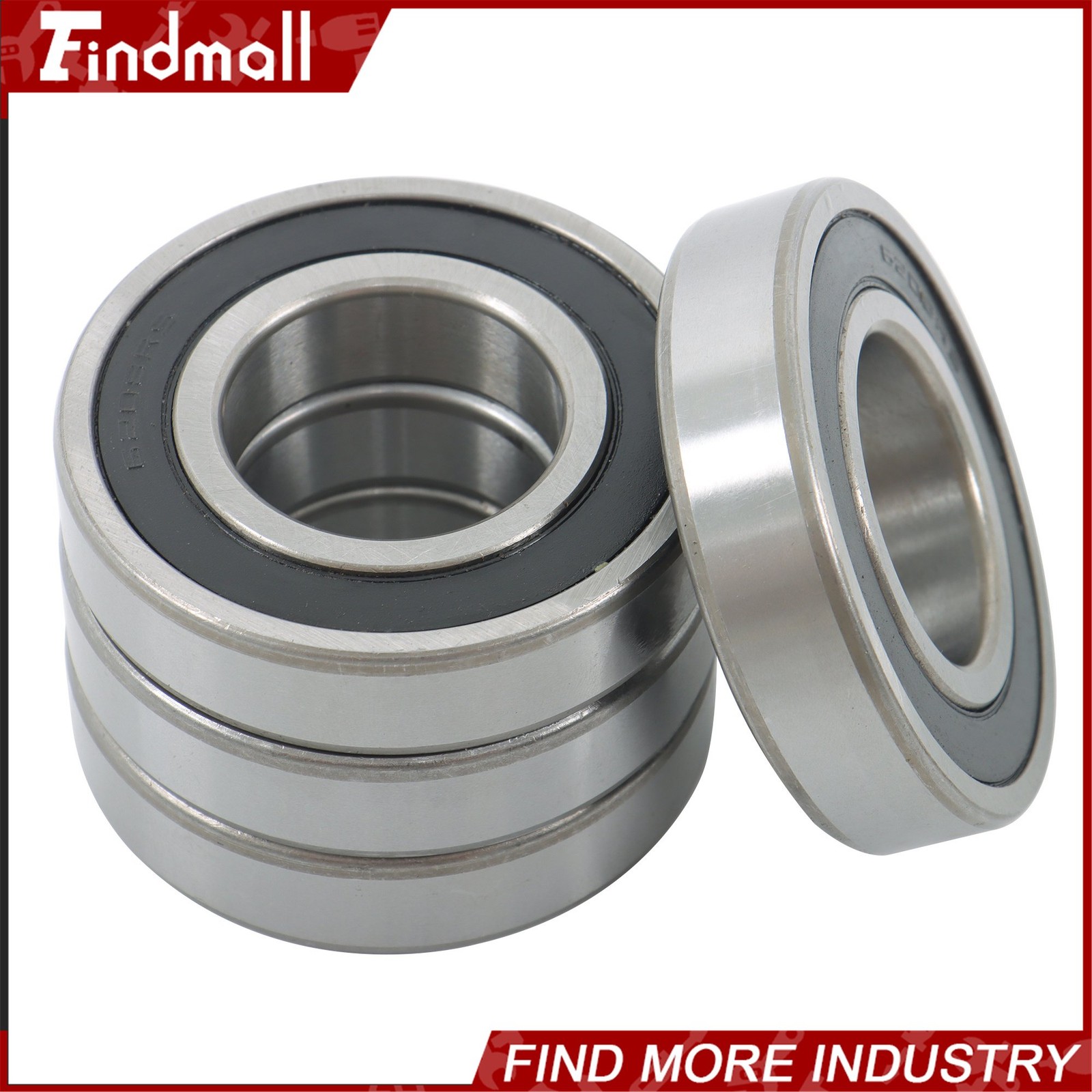 Findmall 6208-2RS Deep Groove Bearings 4pcs 40mm x80mm x18mm Rubber Sealed