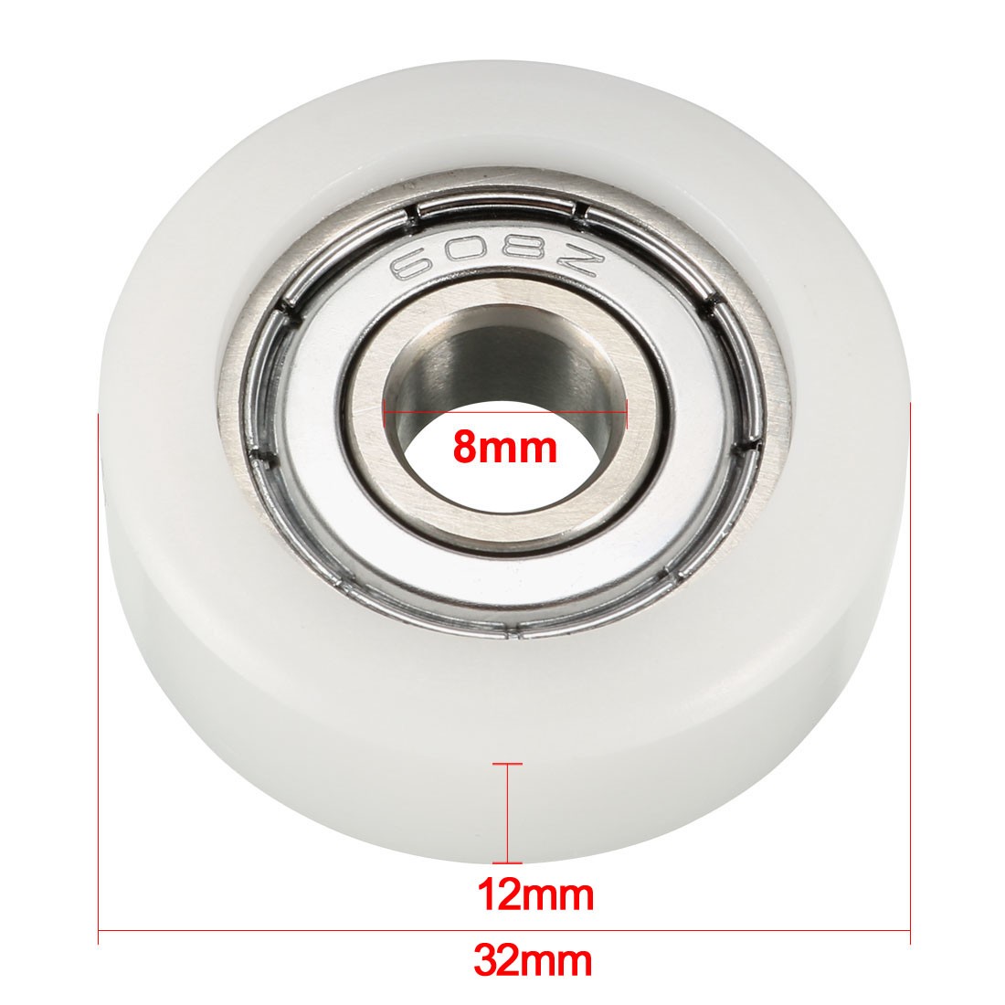 4Pcs 32x12mm Roller Idler Bearing Pulley with Bearings for Door and Window