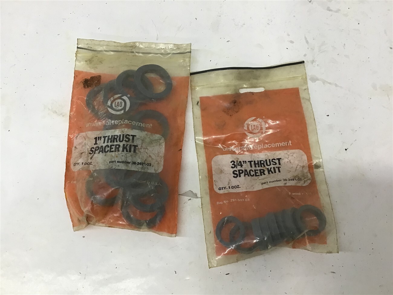 Lau 1″ And 3/4″ Thrust Spacer Kits 38-2491-02 38-2491-03 Lot Of 2