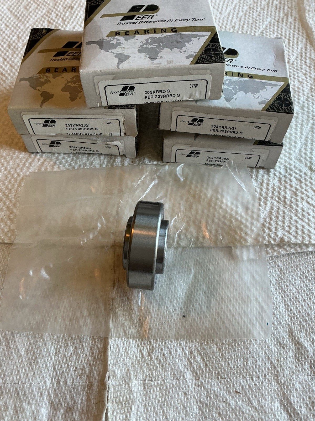 (5) PEER # 203KRR2(G) / RADIAL BALL BEARING, SHIELDED BOTH SIDES.