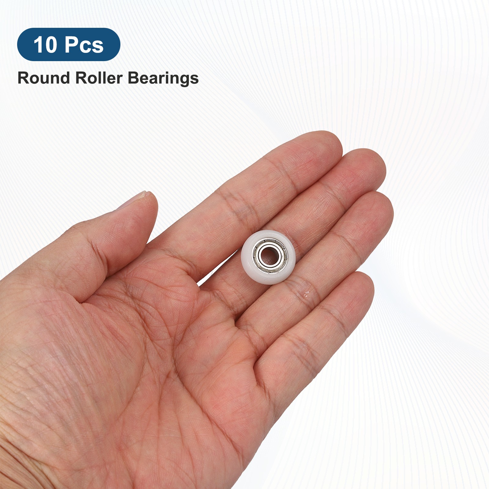 10Pcs 6x18x6mm Metal Shielded (GCr15) Chrome Steel Bearing+POM Guide, White